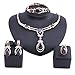 Exquisite Zircon Crystal Necklace Earring Bracelet Ring Bridal Jewelry Sets for Women Gift Party Wedding Prom