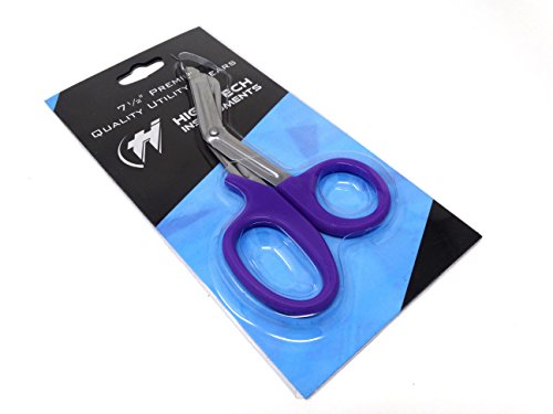 3 PCS ( BLACK & PURPLE & BLUE ) PARAMEDIC UTILITY BANDAGE TRAUMA EMT EMS SHEARS SCISSORS 7.25 INCH STAINLESS STEEL ( HTI BRAND)