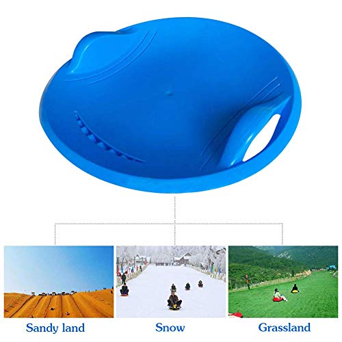 HLovebuy Sleigh Snow Sled, Children's Snow Saucer Sleds Tube Skiing Tools, Plastic Toboggan Snow Sled with Pull Rope for Kids Adult Grass Skiing/Sand Boarding/Skiing