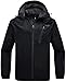 Wantdo Men's Mountain Windproof Rain Jacket Breathable Hooded Windbreaker Outdoor Lightweight Raincoat for Camping Hiking