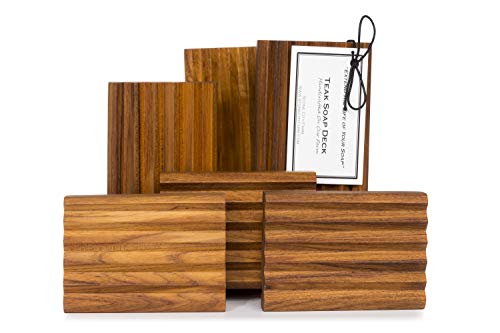 Stone City Farm Natural Soap Dish | One Premium Teak Soap Dish Straight | Handcrafted of Teak Wood