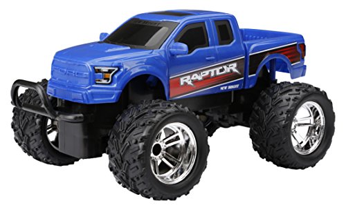 New Bright Chargers F/F Ford Raptor RC Vehicle Includes USB Cord & AA Batteries (1:18 Scale), Blue