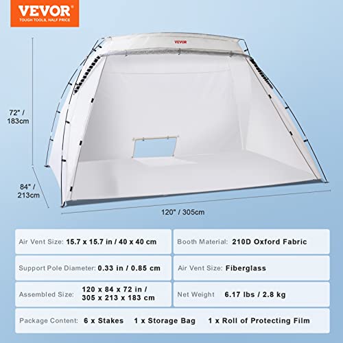 VEVOR Portable Paint Booth, Larger Spray Paint Tent With Builtin Floor