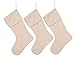 HUAN XUN Plain Burlap Christmas Stockings Fireplace Decor Set 3 Pieces