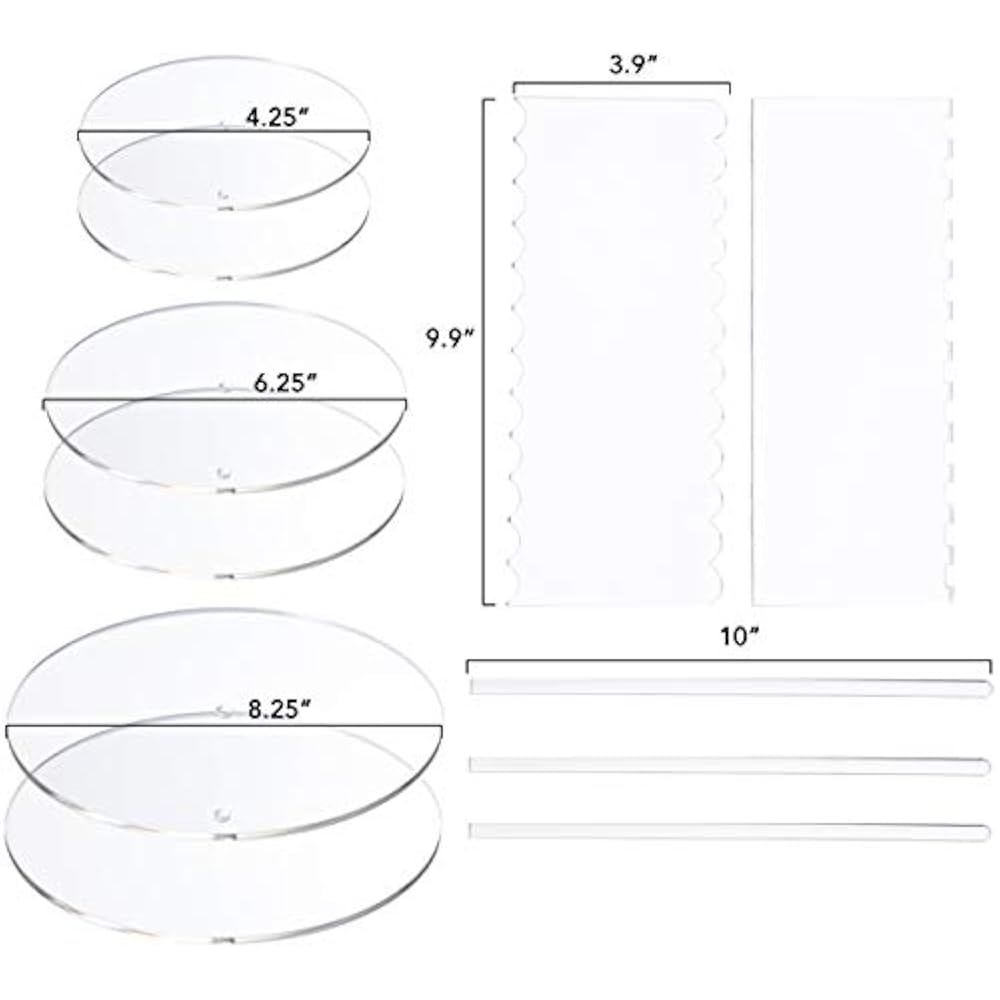 AQUIVER Acrylic Round Cake Disk Set Discs Circle Base Boards Center