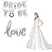 HAIOPS Bride To Be Balloon Love Balloon Jumbo Foil Balloon Handwriting Letter Giant Celebration Balloon Romantic Wedding Bridal Shower Anniversary Engagement Party Decoration (Silver)