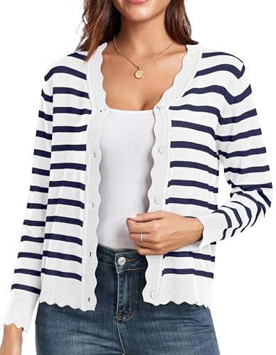 GRECERELLE Striped Cardigan Sweater