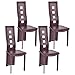 Giantex Set of 4 Dining Chairs, Heavy Duty Iron Frame, Ergonomic Curved Backrest, High Back Elastic Seat Home Furniture, Ideal for Dining Room, Kitchen and Restaurant, Home Chair Set