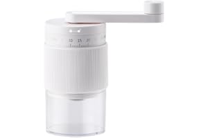 NANSPATH Manual Coffee Grinder - 95 Ceramic Burr, Adjustable Coarse to Fine, 30g Beans & 80ml Powder, Detachable Handle for Espresso, French Press, Camping (white)