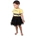 Baby House Baby Girl 3Pcs Bee Dot Flower Yellow Romper&Hairband+Black Yarn Skirt