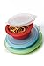 Progressive International CB-20 Storage Bowls with Lids, Set of 3, teal, green and red