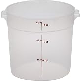 Cambro RFS6PP190 Camwear 6-Quart Round Food Storage Container, Polypropylene, Translucent, NSF