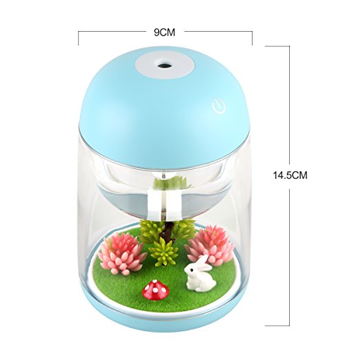 Loneyshow Micro Landscape humidifier Diffuser 180ml Cool Mist Humidifier with Adjustable Mist Mode, Waterless Auto Shut-off (Blue) - Thumbnail 5