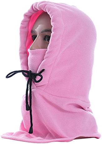 Warm Windproof Balaclava Hood Mask, Multi-Purpose Full Face and Neck Warm Fleece Tactical Heavyweight Balaclava Swat Mask for Ski Bike Climb jog etc Winter Outdoor Sport (Pink)