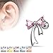 Bow Ribbon with CZ Accents Tragus Barbell 316L Surgical Steel Cartilage Bar Helix Piercing 16g