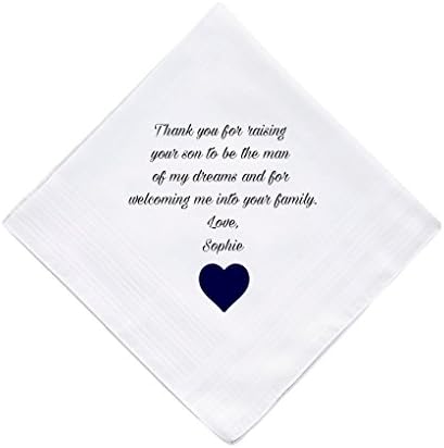 Mother or Father of the Groom Personalised Handkerchief Wedding Gift Keepsake...