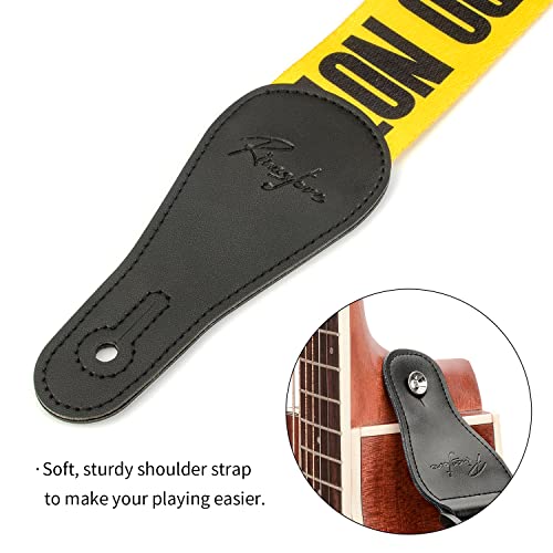 Rinastore Guitar Strap Yellow POLICE LINE Includes Strap Button & 2