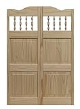 Pinecroft 848242 Carson City Café Interior Swing Wood Door, 32" x 42", Unfinished