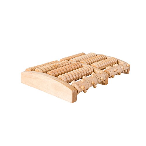 Vogvigo Wooden Roller Massager Foot Massage Tool Sauna Accessory Stress Relief Relax Massage Accessory Foot Roller Foot Massager 5 Rows