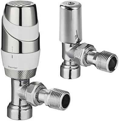Terrier 632336 Gloss White Valve with 10 mm Chrome Angle Bodied and Lock Shield Valve by Terrier