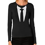 Printed Suit Tuxedo - Long Sleeve Tux Women's Tee-Shirt