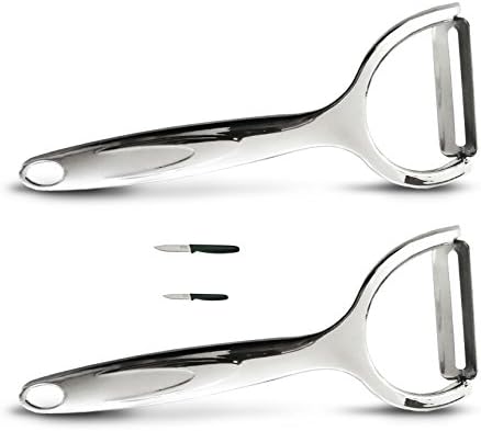 The Platinum Chef  Polished Stainless Metal Vegetable Peeler (Pack of 2)