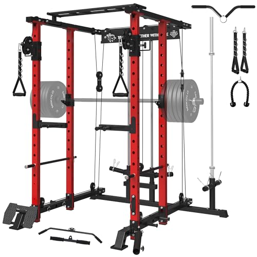 Mikolo Power Cage, 1500lbs Power Rack with LAT PullDown and Cable ...