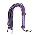 MSSMART (TM Premium Suede Leather Floggers and Whips with Braided Handle Flogger,Purple