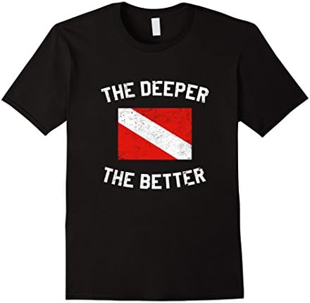 Mens The Deeper The Better Funny Scuba Diving T-Shirt 3XL Black