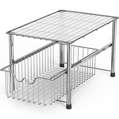 DecoBros Stackable Under Sink Sliding Basket Organizer Drawer