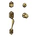 Schlage F60 V PAR 609 GEO Parthenon Front Entry Handleset with Georgian Knob, Deadbolt Keyed 1 Side, Antique Brass