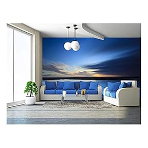 Sunset at The Beach - Removable Wall Mural | Self-Adhesive Large Wallpaper - 66x96 inches