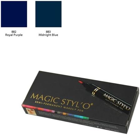 Bundle of 2 Items: Magic Stylo Semi Permanent Makeup Pen (Royal Purple & Midnight Blue)