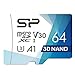 Silicon Power 64GB Micro SDXC UHS-I (U3), V30 4K A1, High Speed MicroSD Card with Adapter