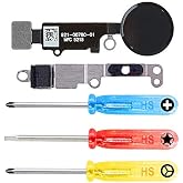 MMOBIEL Home Button Compatible with iPhone SE 2022 / SE 2020/8/ 8 Plus - Flex Cable Connector - Replacement - Decoration only no Function - Incl. Screwdrivers - Black