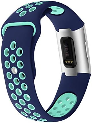 Routinfly Fashion Soft Lightweight Breathable Two-Color Mashup Silicone Sport Strap Replacement Bands for Fitbit Charge 3