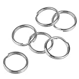 Pawfly 100 Pack 0.5 Inch Small Key Rings Bulk Split Keychain Rings with Stainless Steel Wire Ring for Keys Organization DIY Arts Crafts