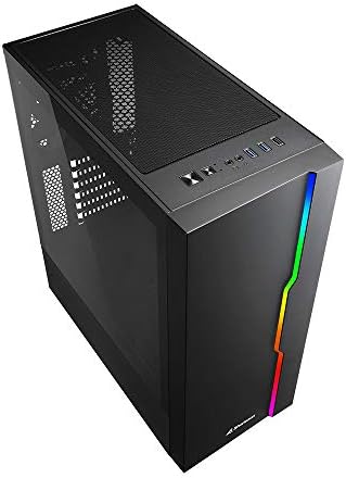 RGB Slider, Caja de Ordenador, PC Gaming, Semitorre ATX, Negro