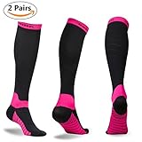 Deilin Compression Socks for Women & Men (2 Pairs), Graduated Compression Sock 20-30 mmHg for Running, Athletic Sports, Flight Travel, Nurses, Maternity Pregnancy, Shin Splints, Edema, Varicose Veins