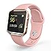 UMTELE Soft Silicone Replacement Strap with Rose Gold Frame for Fitbit Blaze Smart Fitness Watch, Large, Pink