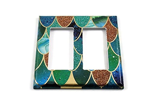 Double Rocker Light Switch Plate Mermaid (295DR)