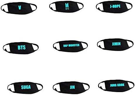 KPOP Luminous BTS Mouth Mask Bangtan boys Merchandise V Jung Kook Face Muffle (9 Pcs-1)