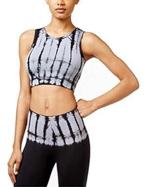 Performance Printed Crop Top Charcoal