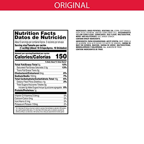 Pringles Potato Crisps Chips, Lunch Snacks, OnTheGo Snacks, Original