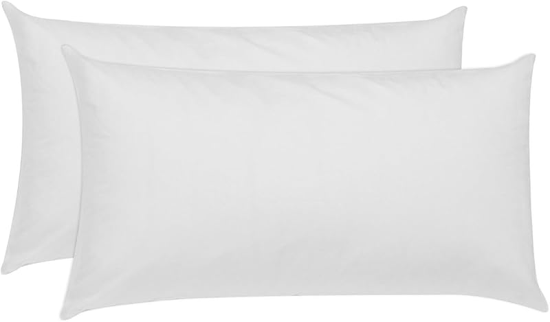 Home - Pack 2 Almohadas de Fibra Hipoalergénica - Funda Exterior de Algodón con Tratamiento Antiácaros - Firmeza Baja, Dormir Boca Abajo, 60 cm, 60 x 40 cm