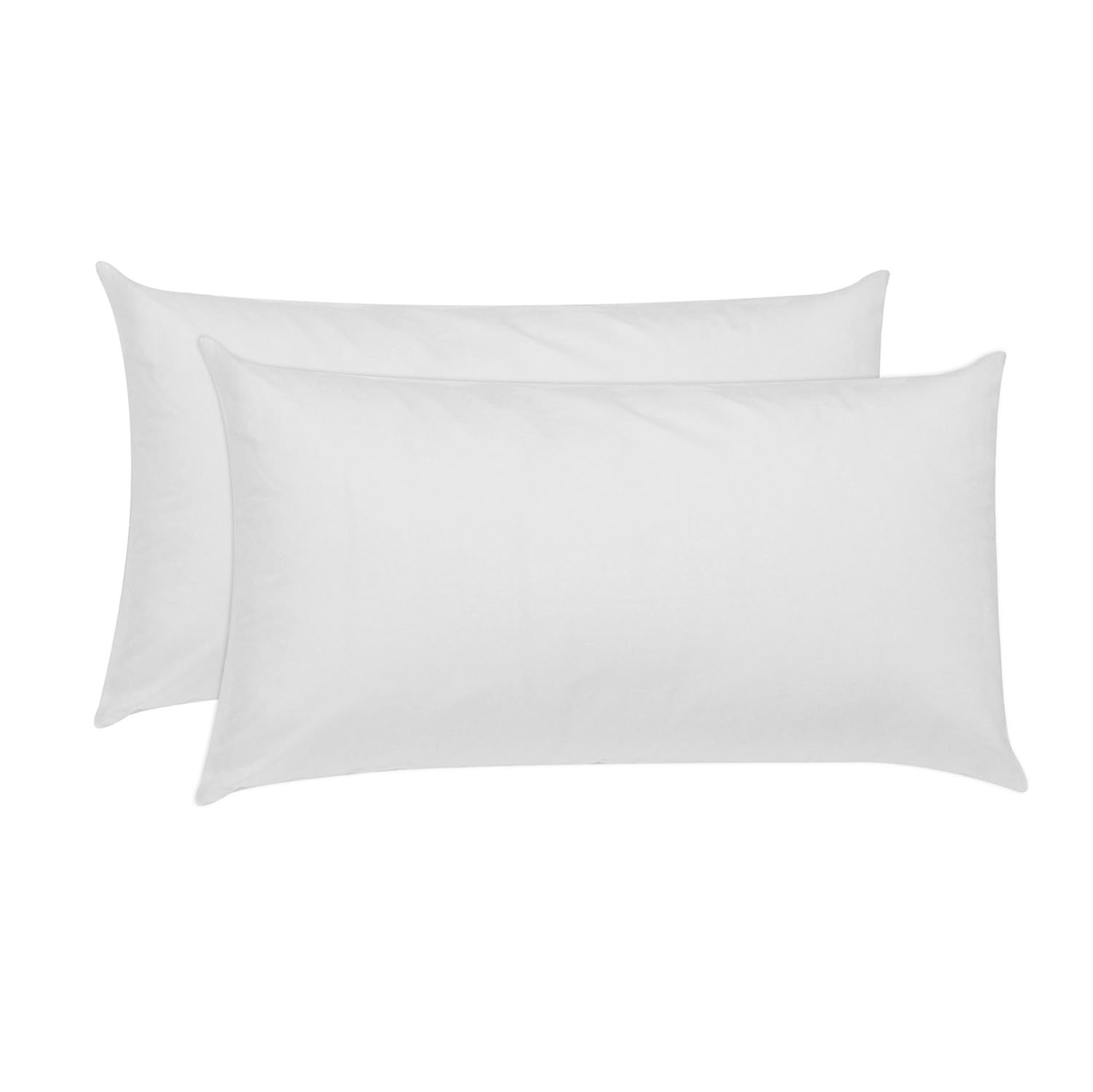 Pikolin Home - Pack Of 2 Fibre Pillows, Dust Mite Protection, Cover 100% Cotton, Medium Strength, 40 x 90 cm, Height 16 cm