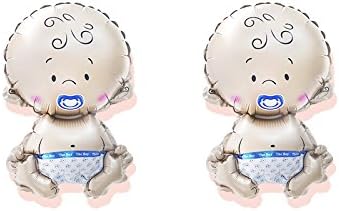 2psc Boy and girl pacifier doll balloon birthday party decoration children's day children's toys (blue)