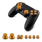 kwmobile Aluminium Keys for Playstation 4 Dualshock in gold - 4 Action keys 2 Thumbsticks 1 Directional Pad