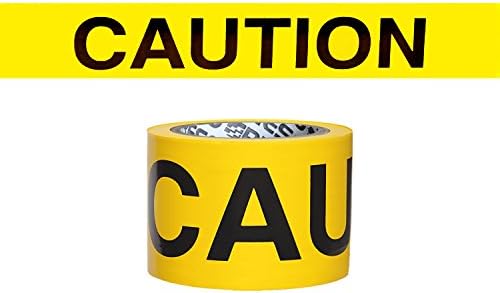 Presco Premium Printed Barricade Tape: 3 in. x 300 ft. (Yellow with Black"Caution" Printing)