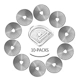 AUTOTOOLHOME 45mm Rotary Cutter Blades (Pack of 10) for Quilting Sewing Fabric Cutting Scrapbooking Fits Olfa & Fiskars